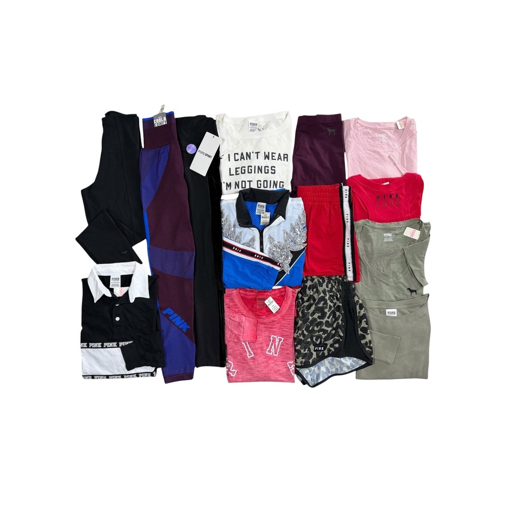 Victoria's Secret PINK Women's XS Clothing 14 Piece Lot NWT Leggings Tops Shorts